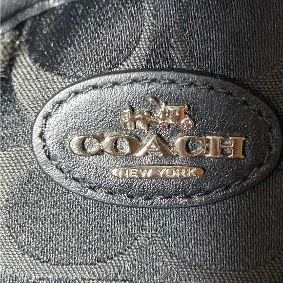 Coach Black Jacquard Tote Bag w/Silver-tone Cherry Bag Charm 14” x 12” x 3.5” - Picture 14 of 16